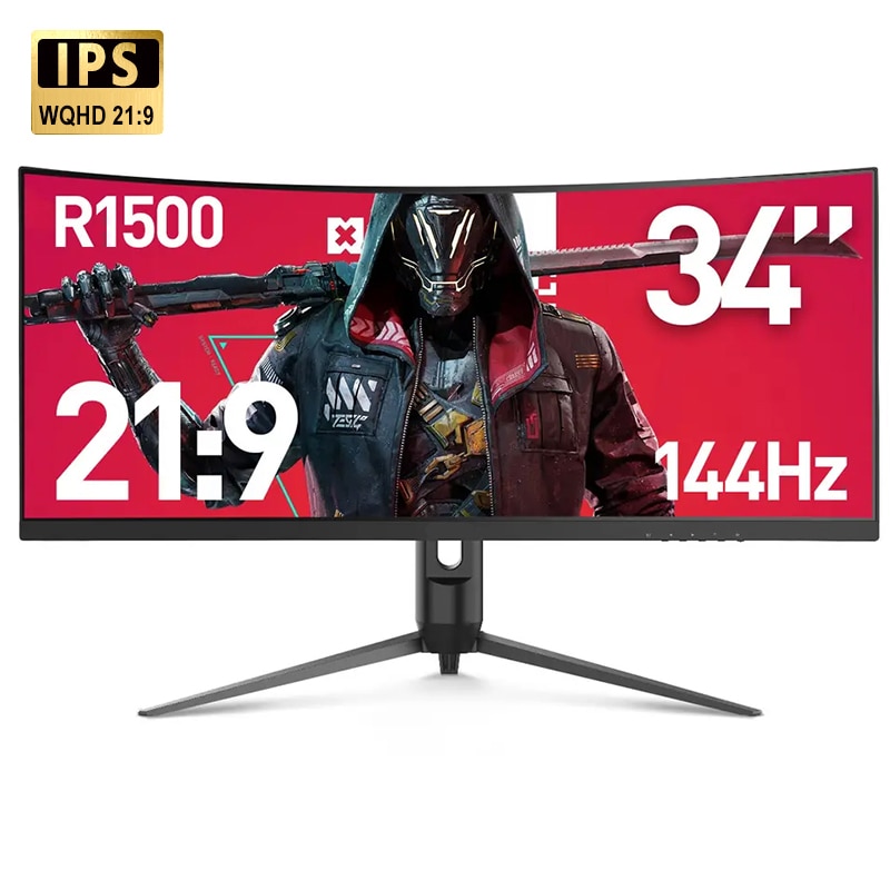 Ʈ ̵ ̹ , 21:9 WQHD 144Hz ֻ MVA ÷,  1500R 3440x1440P ȭ, HDMI ȣȯ , 34 ġ